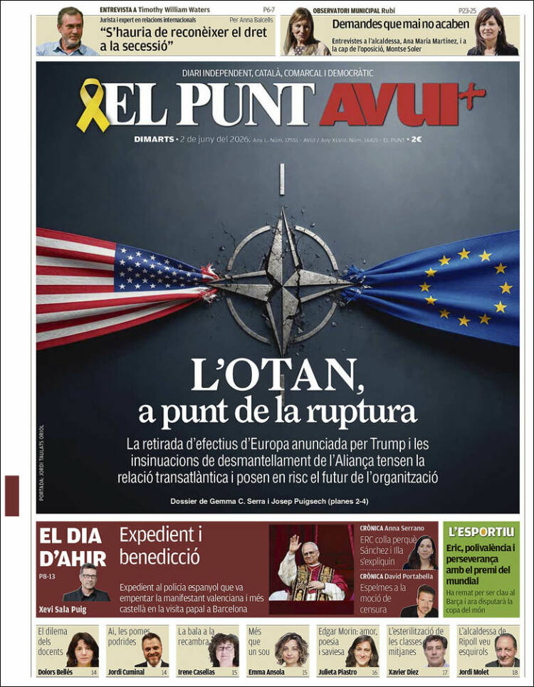Portada de El Punt Avui (Espa&ntilde;a)