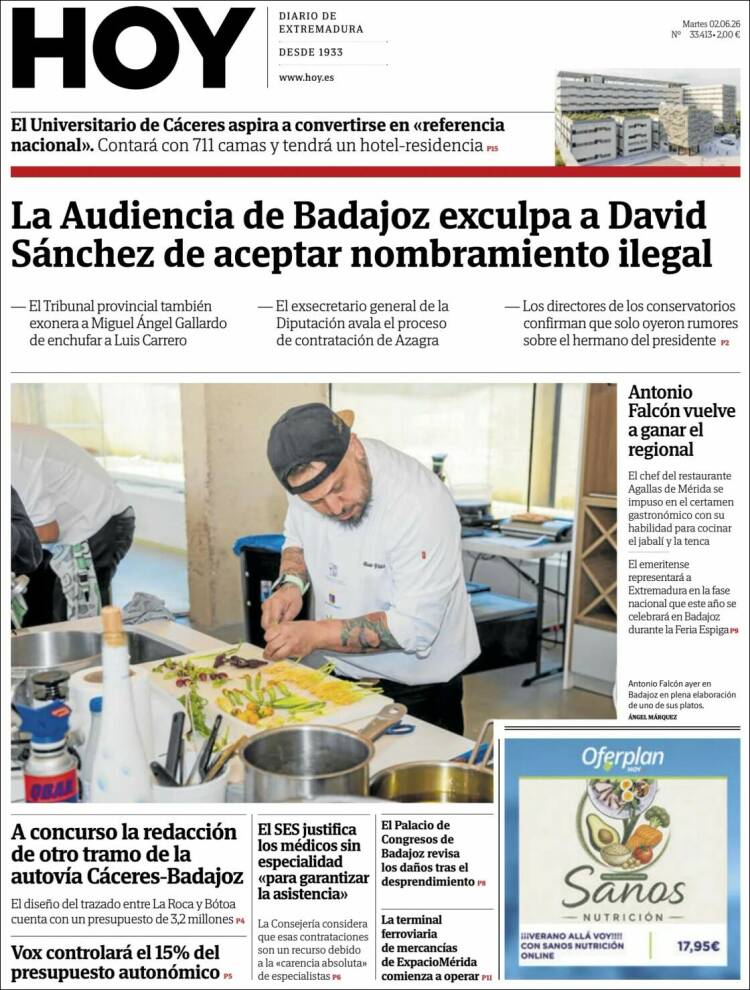 Portada de Hoy - Caceres (Espa&ntilde;a)