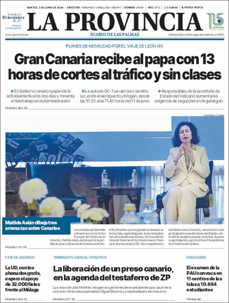 Portada de La Provincia (Espa&ntilde;a)