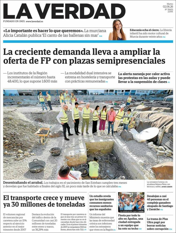 Portada de La Verdad de Murcia (Espa&ntilde;a)
