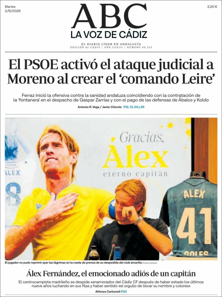 Portada de La Voz de Cádiz (Espa&ntilde;a)