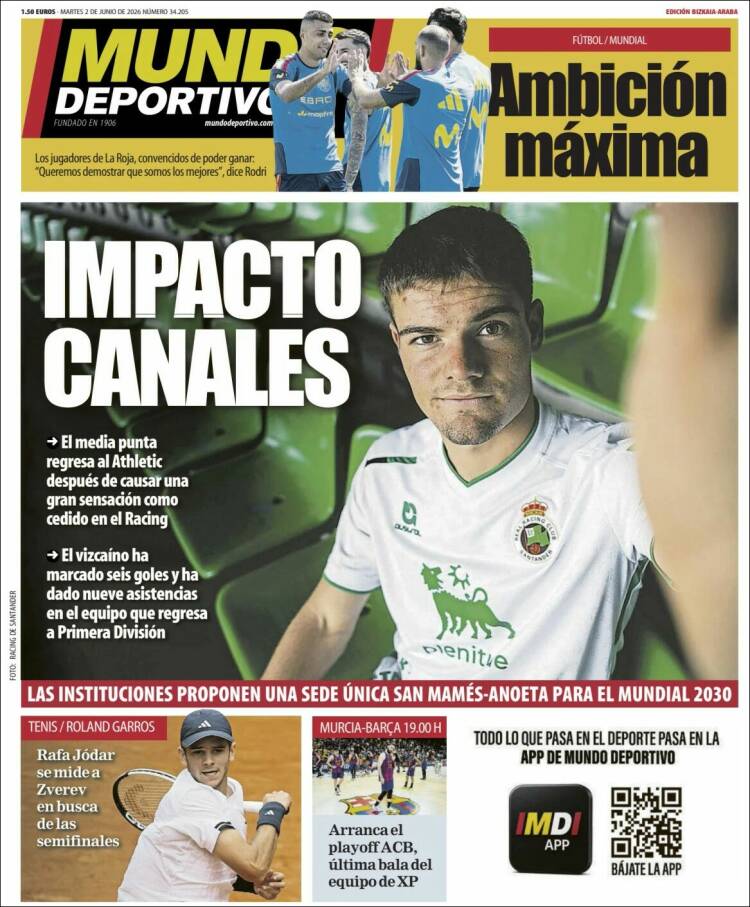 Portada de Mundo Deportivo Bizkaia (Espa&ntilde;a)