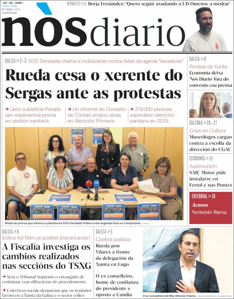 Portada de Nòs Diario (Espa&ntilde;a)
