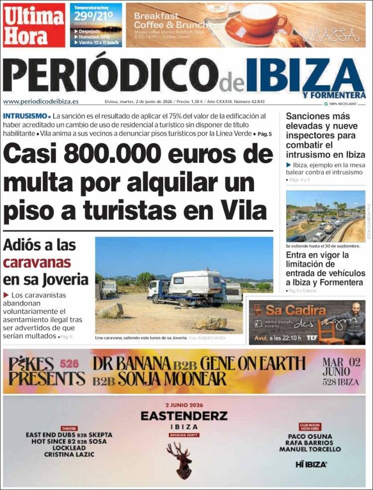 Portada de Periódico de Ibiza (Espa&ntilde;a)