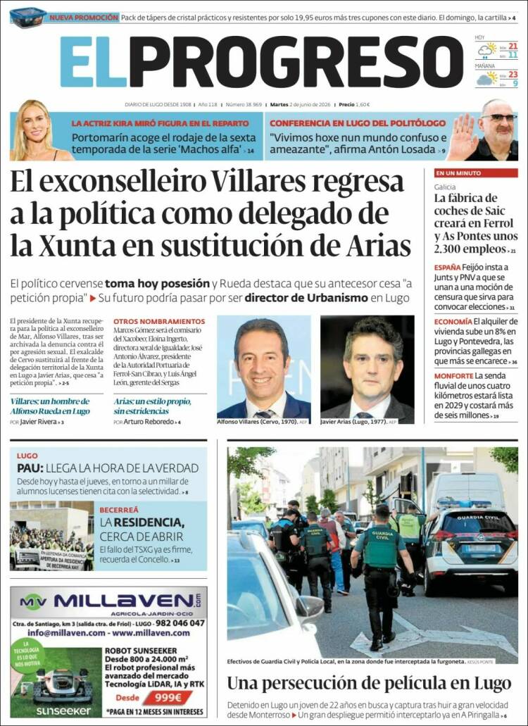 Portada de El Progreso (Espa&ntilde;a)