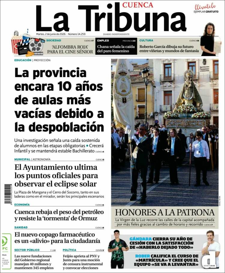 Portada de La Tribuna de Cuenca (Espa&ntilde;a)