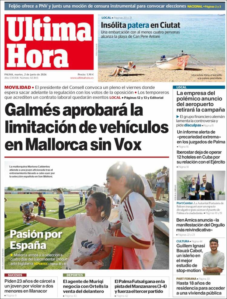 Portada de Última Hora (Espa&ntilde;a)