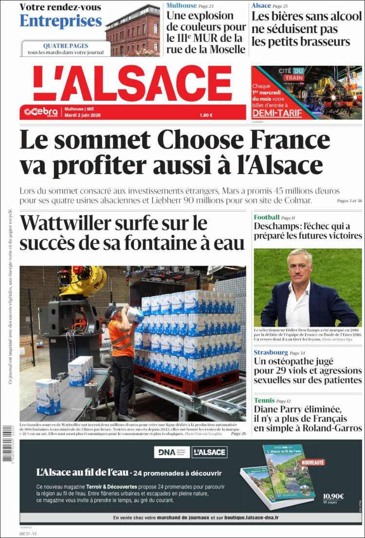 Portada de Journal L'Alsace (Francia)