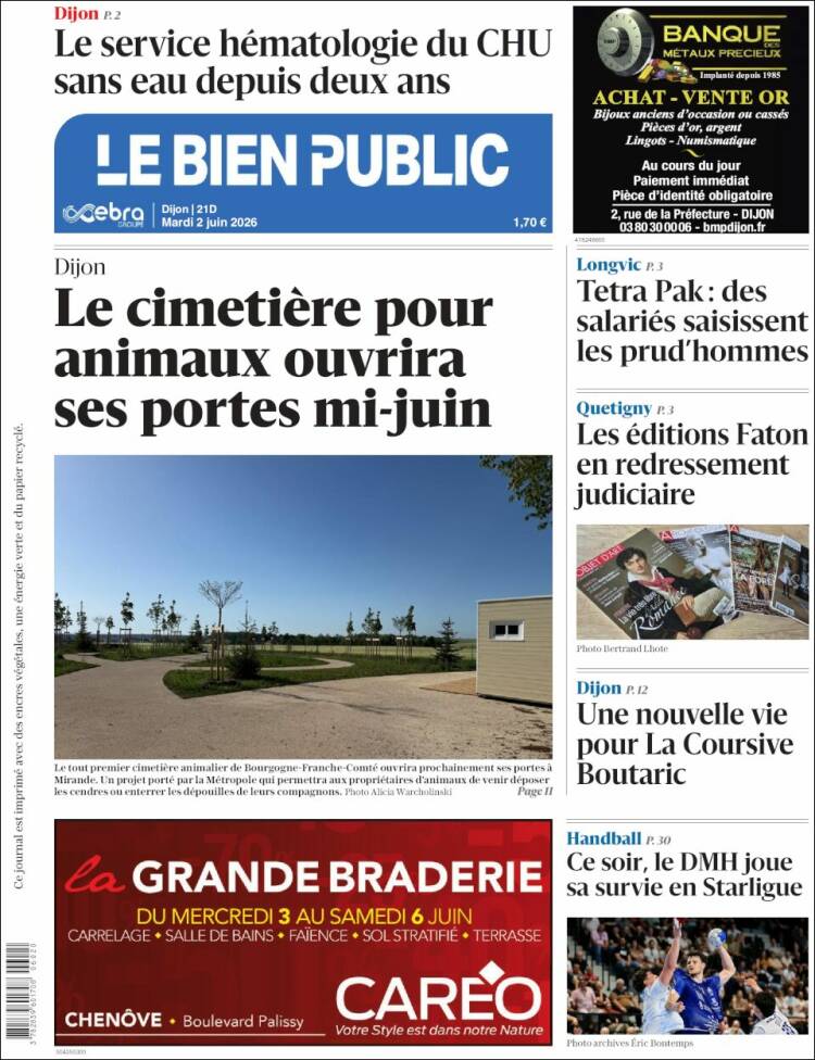 Portada de Le Bien Public (Francia)