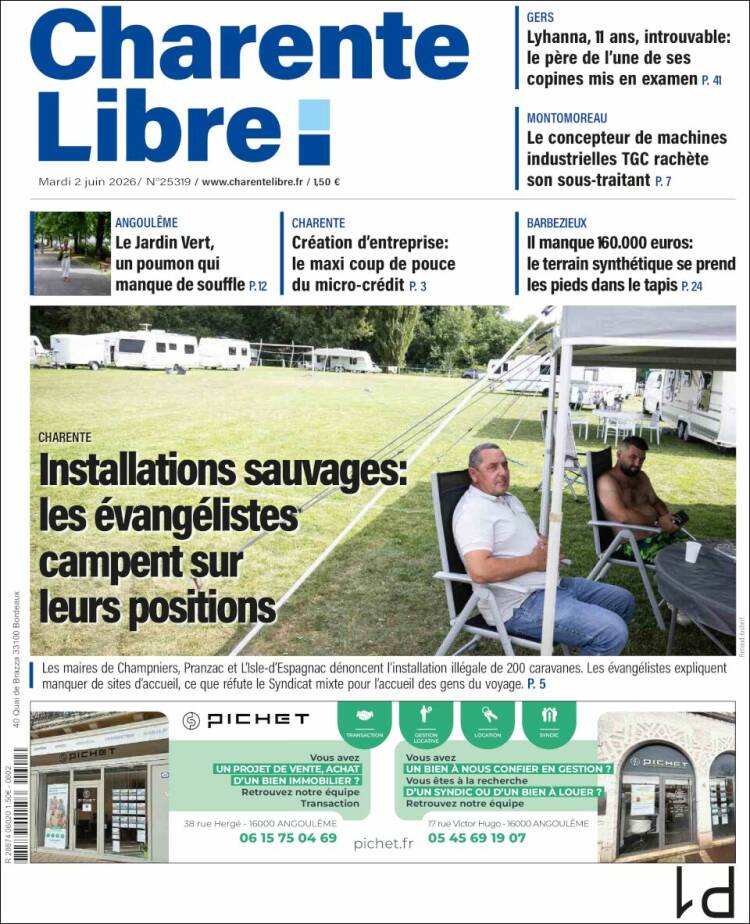 Portada de Charente Libre (Francia)