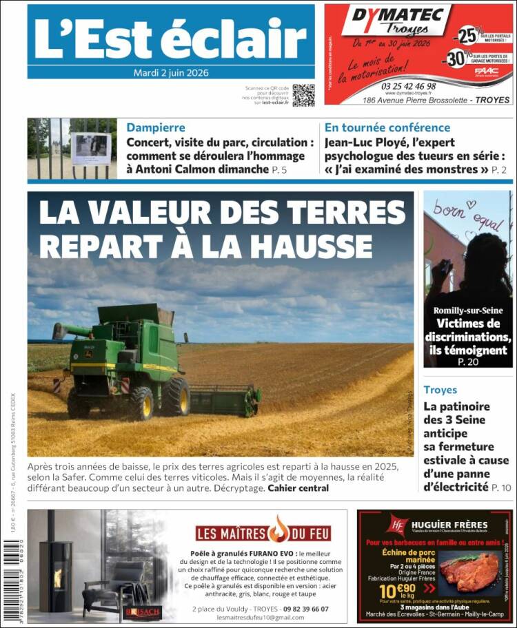 Portada de L'Est Eclair (Francia)
