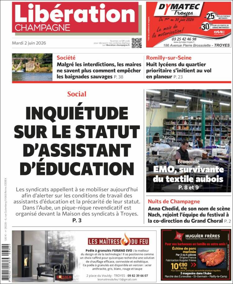 Portada de Libération Champagne (Francia)