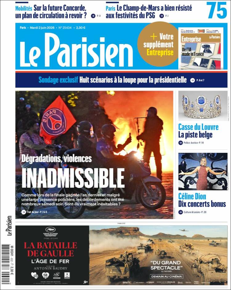 Portada de Le Parisien (Francia)