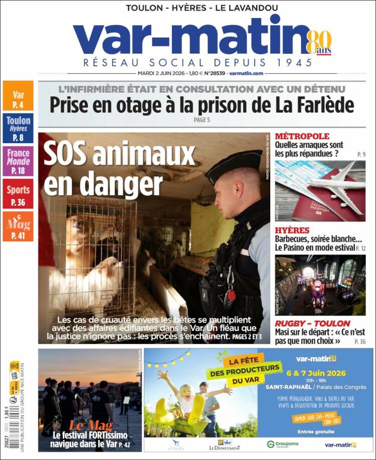 Portada de Var-Matin (Francia)
