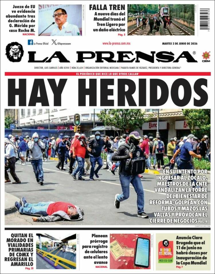 Portada de La Prensa (M&eacute;xico)