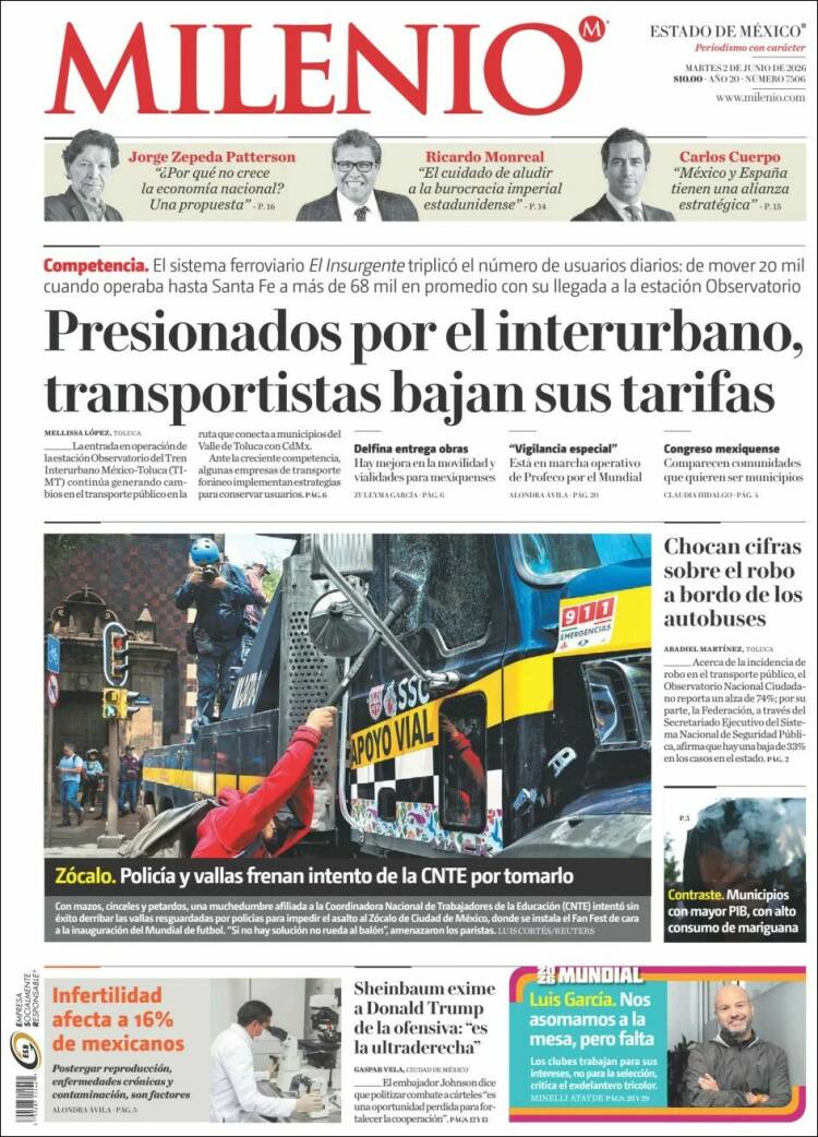 Portada de Milenio - Estado de México (M&eacute;xico)