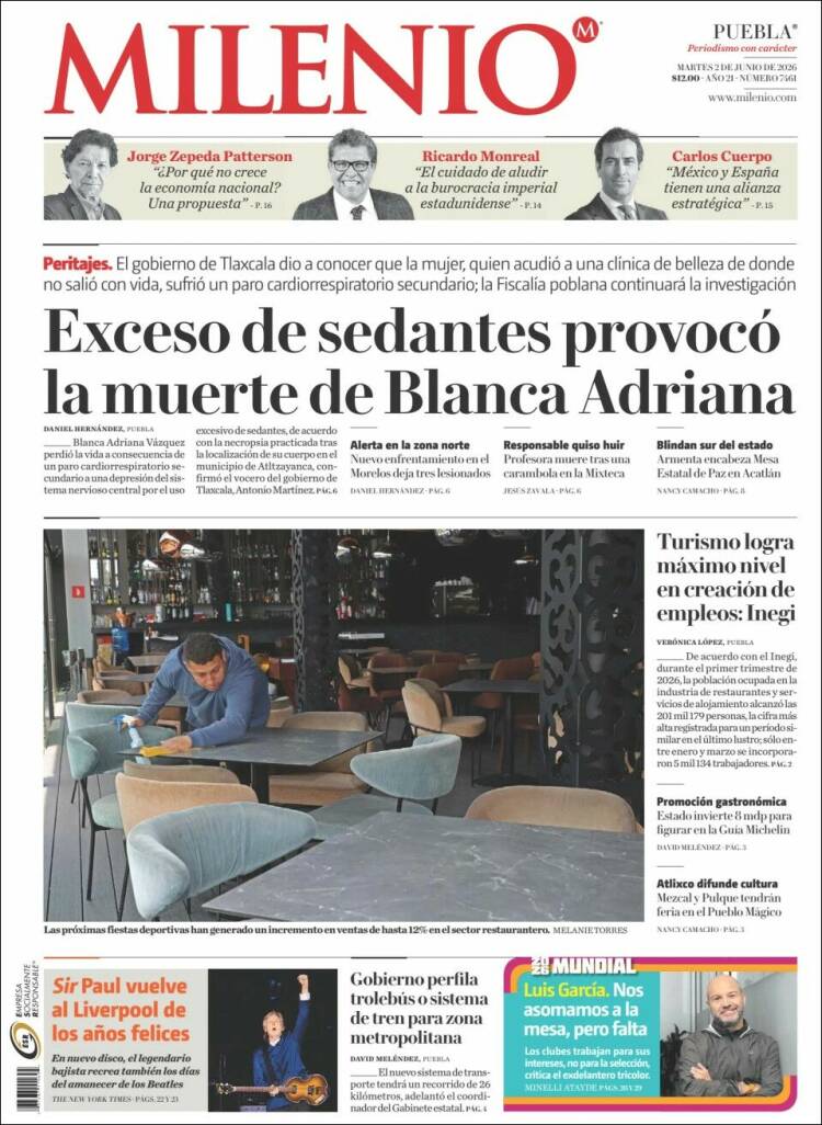Portada de Milenio de Puebla (M&eacute;xico)