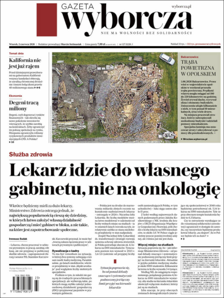 Portada de Gazeta Wyborcza (Polonia)