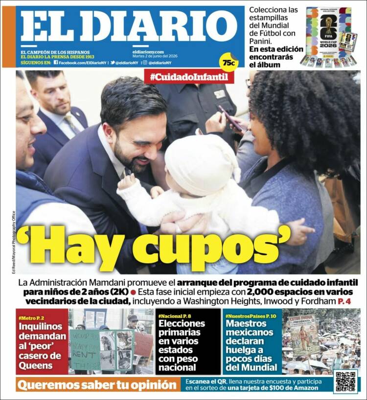 Portada de El Diario NY (USA)
