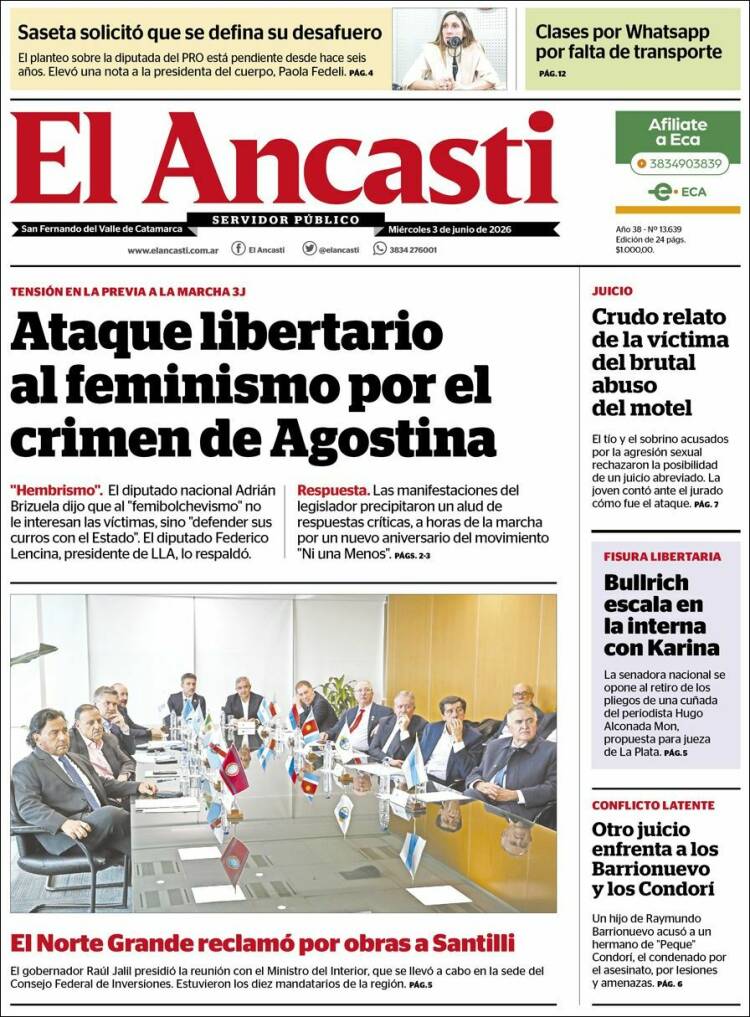 Portada de El Ancasti (Argentina)