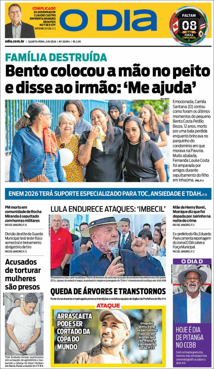 Portada de O Dia (Brasil)