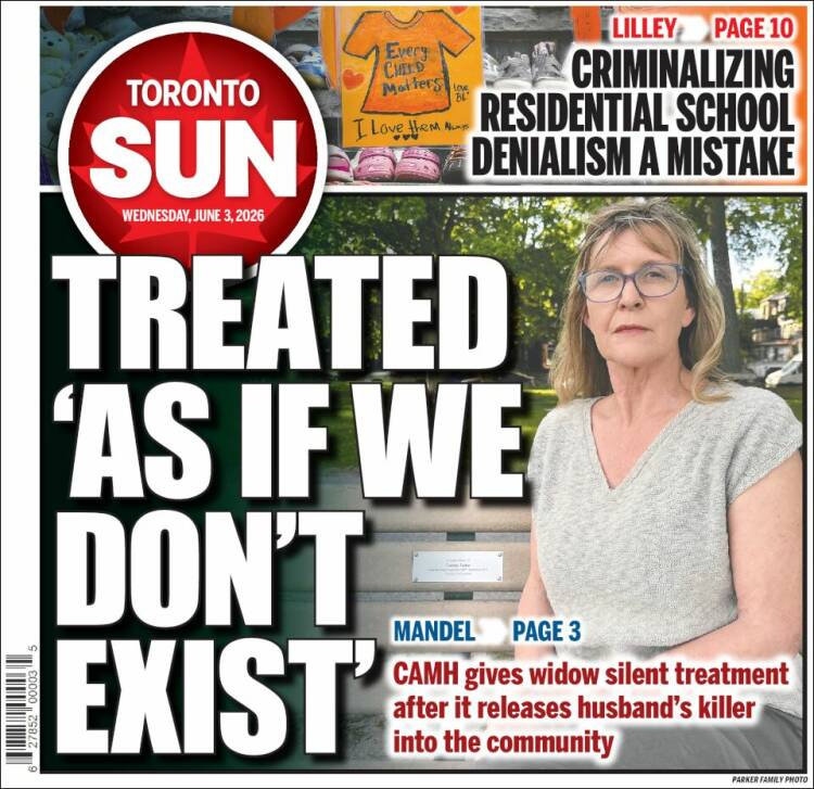 Portada de The Toronto Sun (Canad&aacute;)