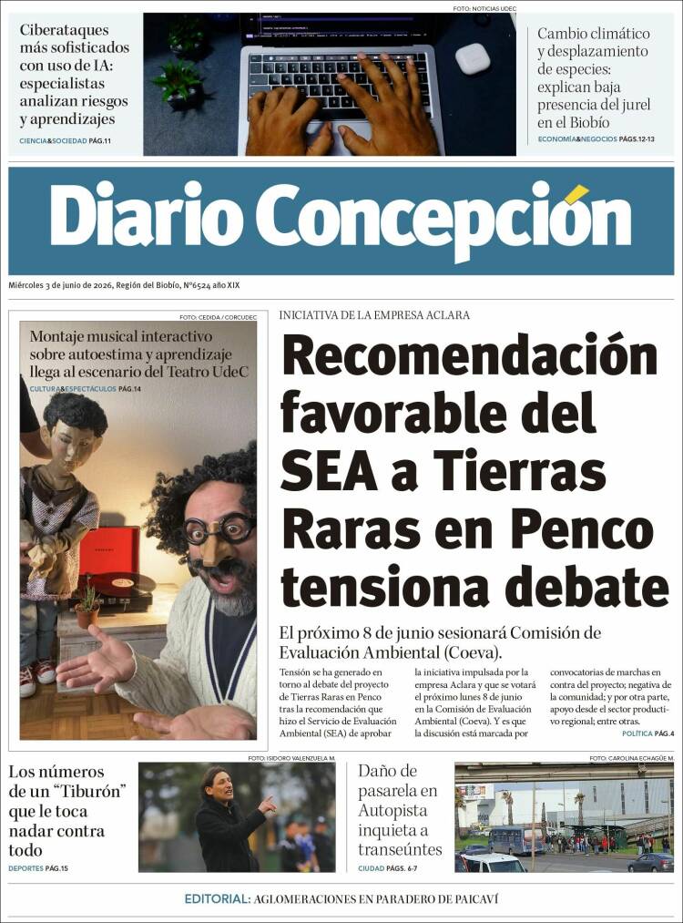 Portada de Diario de Concepción (Chile)