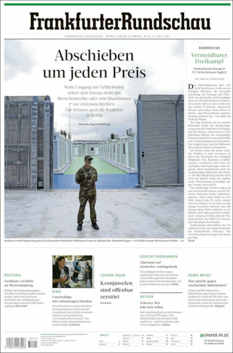 Portada de Frankfurter Rundschau (Alemania)