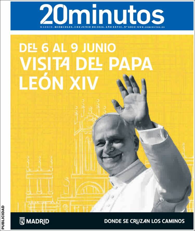 Portada de 20 Minutos - Madrid (Espa&ntilde;a)
