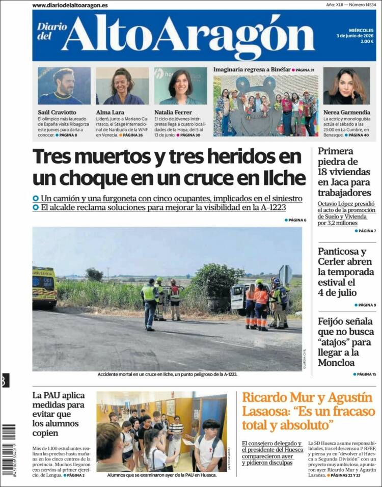 Portada de Diario del AltoAragón (Espa&ntilde;a)