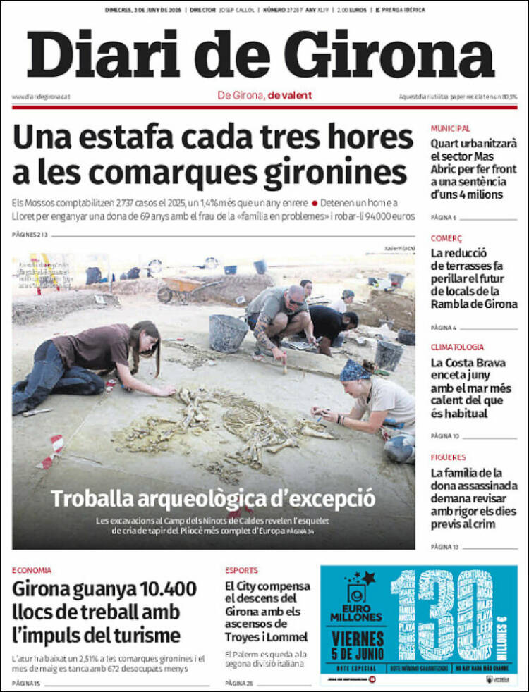 Portada de Diari de Girona (Espa&ntilde;a)