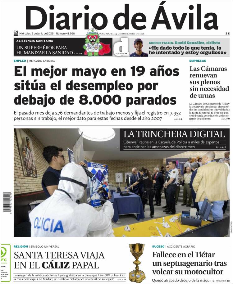 Portada de Diario de Ávila (Espa&ntilde;a)