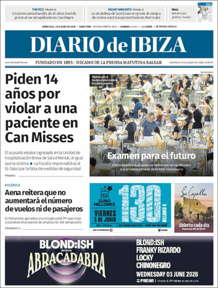 Portada de Diario de Ibiza (Espa&ntilde;a)