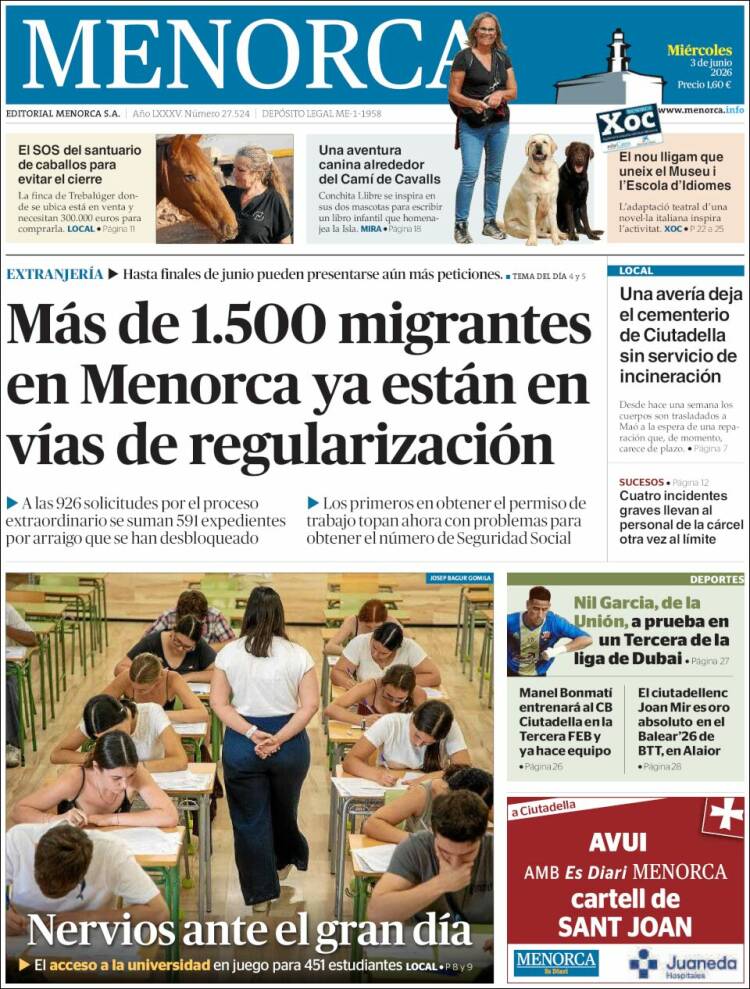 Portada de Menorca - Diario Insular (Espa&ntilde;a)