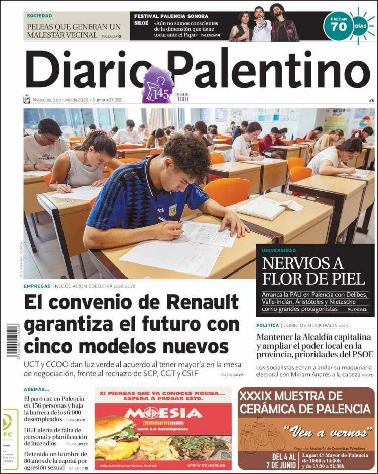 Portada de Diario Palentino (Espa&ntilde;a)