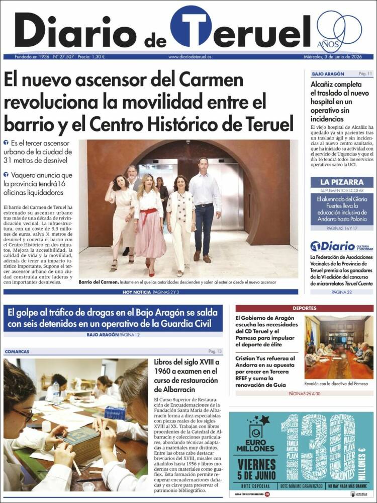 Portada de Diario de Teruel (Espa&ntilde;a)