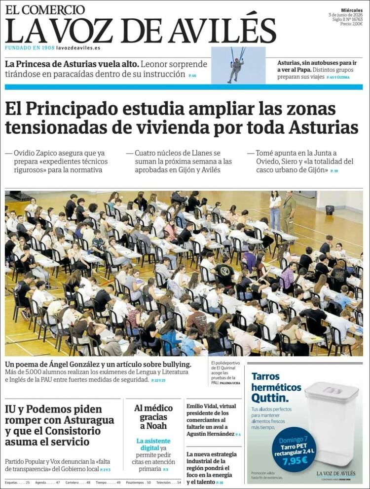 Portada de El Comercio - Avilés (Espa&ntilde;a)