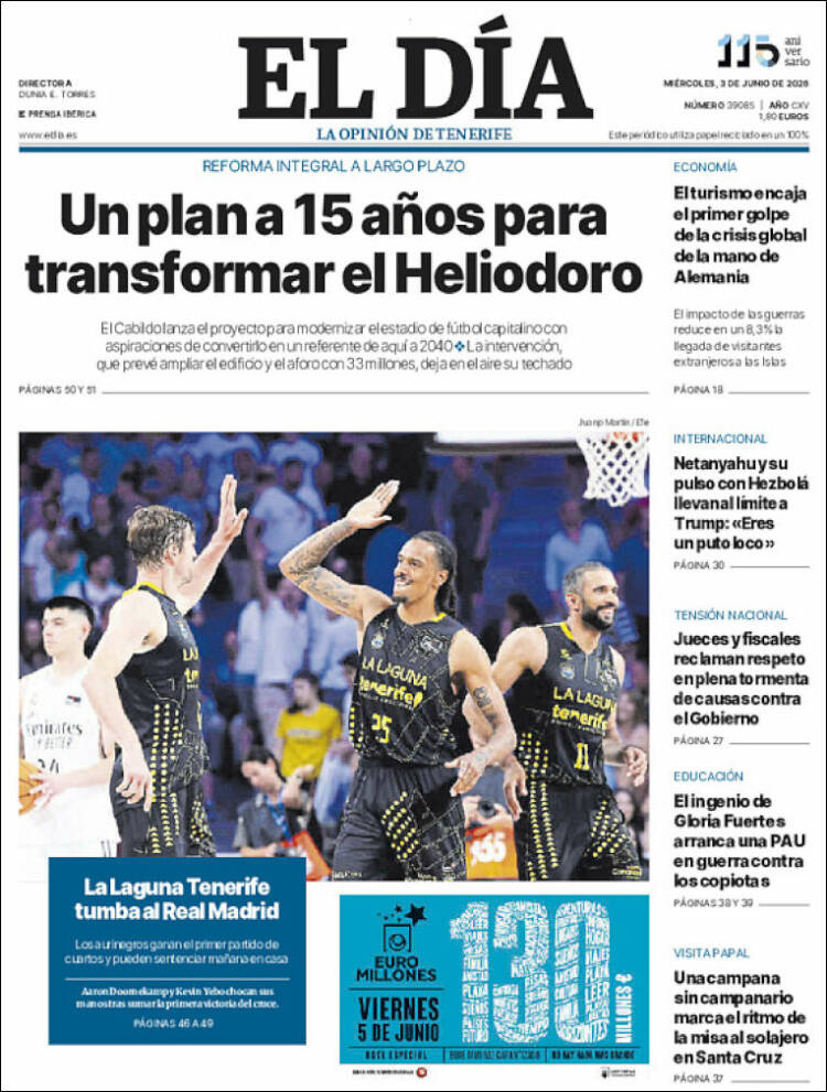 Portada de El Día (Espa&ntilde;a)