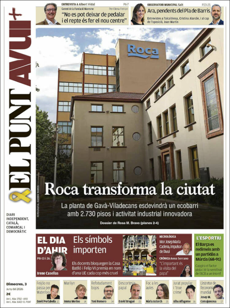 Portada de El Punt Avui (Espa&ntilde;a)