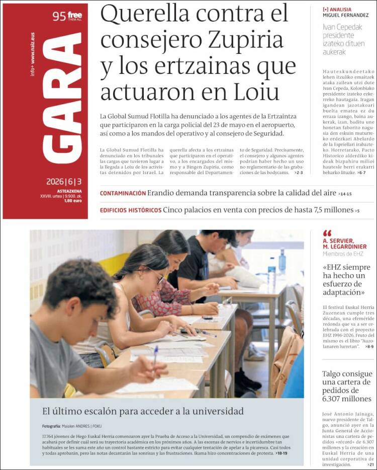 Portada de Gara (Espa&ntilde;a)