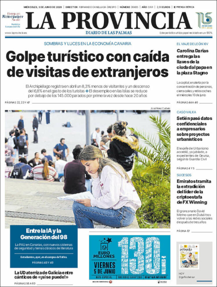 Portada de La Provincia (Espa&ntilde;a)