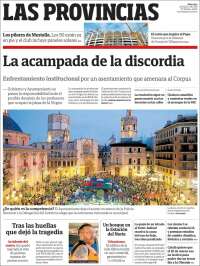 Portada de Las Provincias (Espa&ntilde;a)