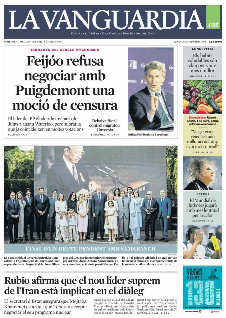 Portada de La Vanguardia (Espa&ntilde;a)
