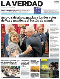 Portada de La Verdad de Cartagena (Espa&ntilde;a)