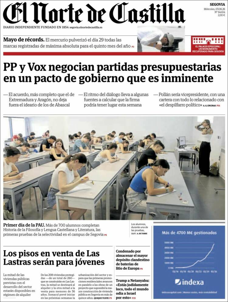 Portada de Norte de Castilla - Segovia (Espa&ntilde;a)