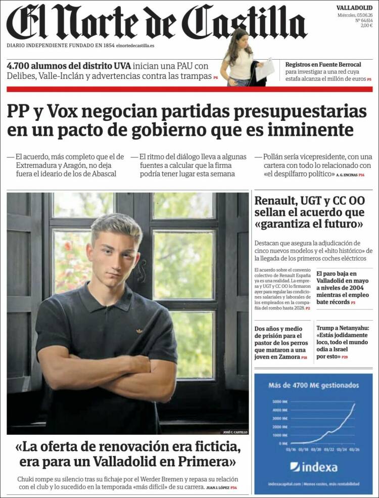 Portada de Norte de Castilla - Valladolid (Espa&ntilde;a)