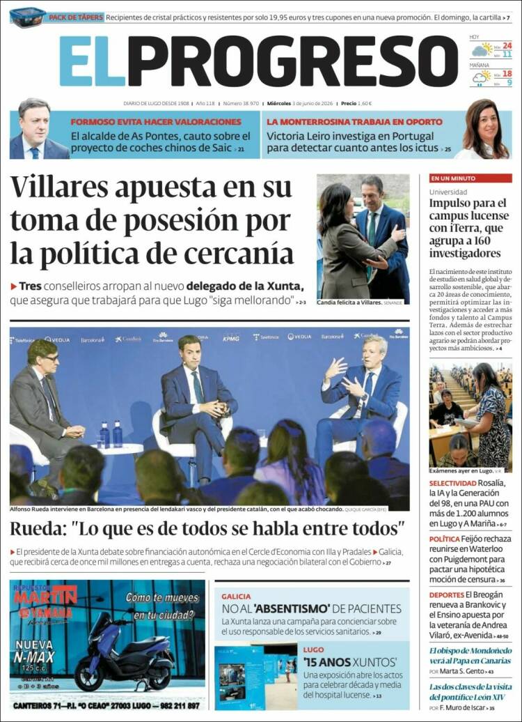 Portada de El Progreso (Espa&ntilde;a)