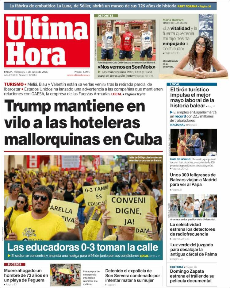 Portada de Última Hora (Espa&ntilde;a)