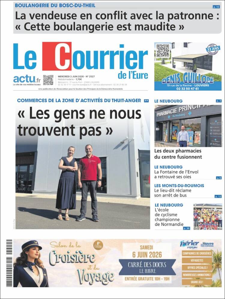 Portada de Le Courrier de l'Ouest (Francia)
