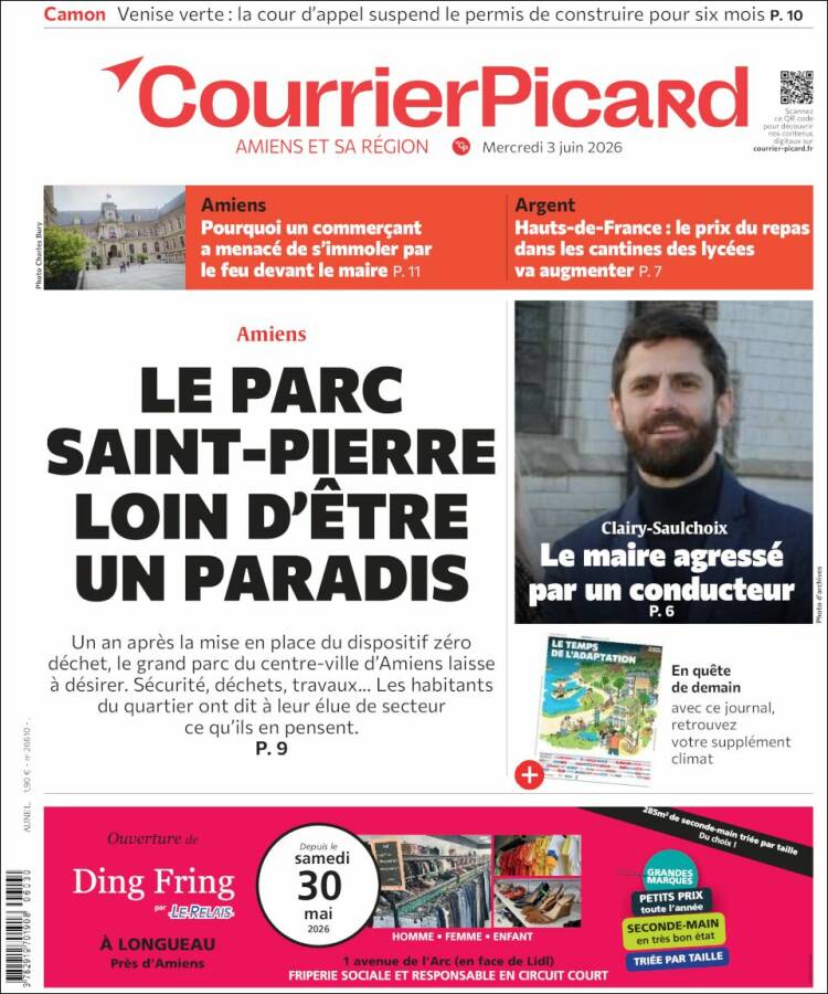 Portada de Courrier Picard (Francia)